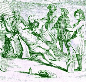Noyade, respiration artificielle après l'incident du 11 novembre 1732 décrit par W Tossach Jacques-Benig Winslow 1746